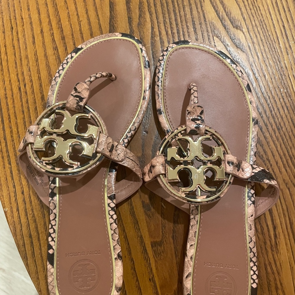 Tory Burch Pink and Brown Sandals